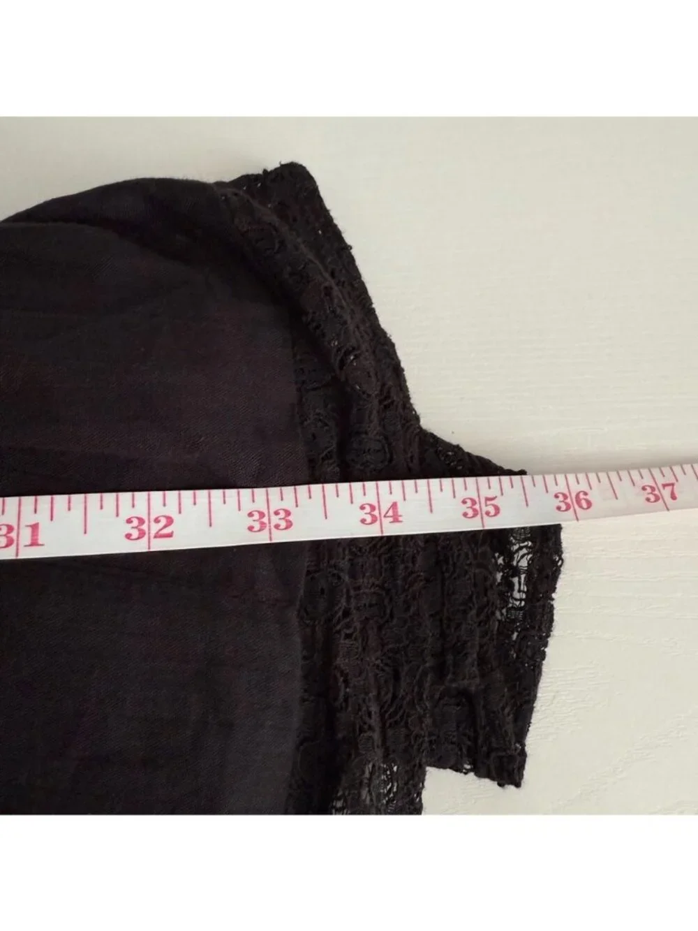 Free People Women's Black Ruffle Swim Cover Up Tunic Cotton Size L
